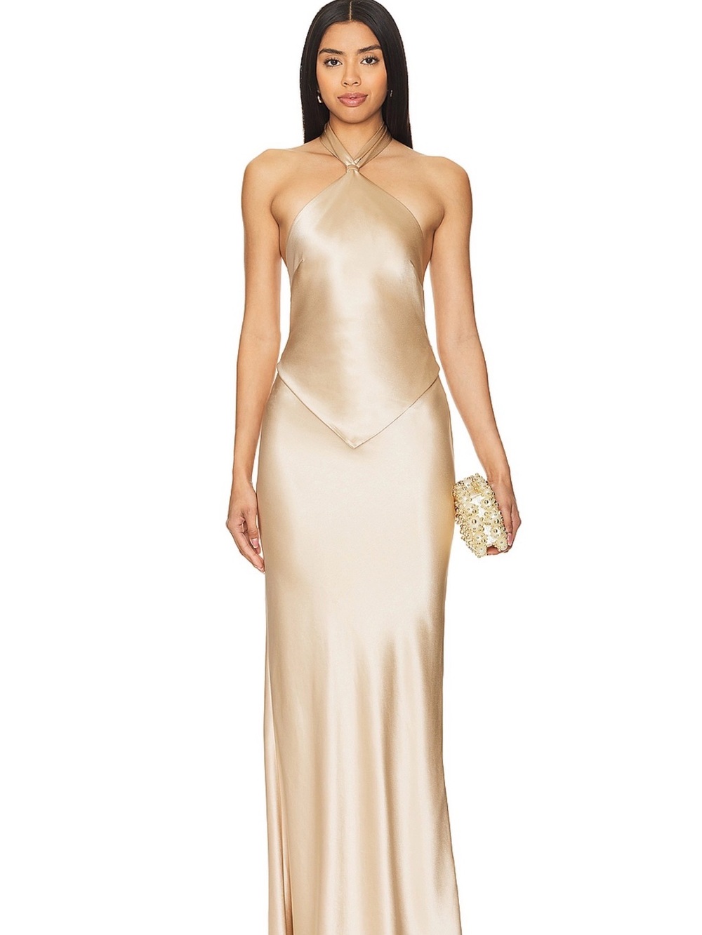 Retrofete Ester Dress in Nude/Champagne Gold